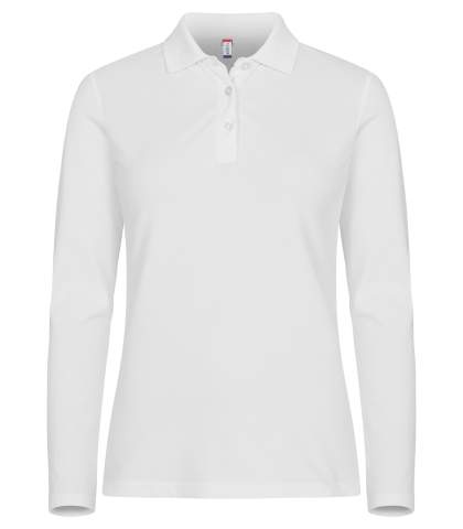 Stretch Premium L/S – Poloshirt (Damen), Weiß - Clique (1)