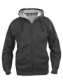 Basic Hoody – Jacke mit durchgehendem Reißverschluss, Anthrazit-Melange