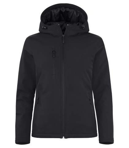 Padded Softshell – Kapuzenpullover (Damen), Schwarz - Clique (1)