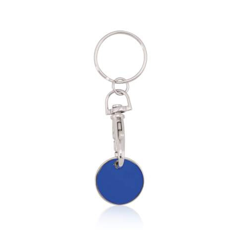 Schlüsselanhänger mit Einkaufswagenchip Euromarket, Blau - Makito