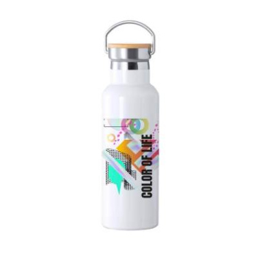 Sublimationsisolierte Flasche Ying, Weiss – Makito (3)