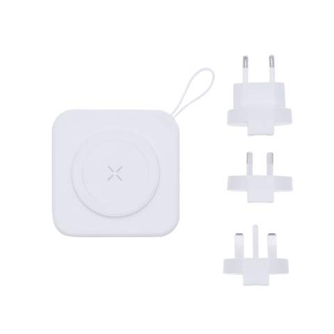 Multifunktions-Reiseadapter Joks, Weiss – Makito (1)