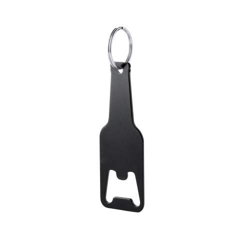 Schlüsselanhänger mit Flaschenöffner Clevon, Schwarz – Makito