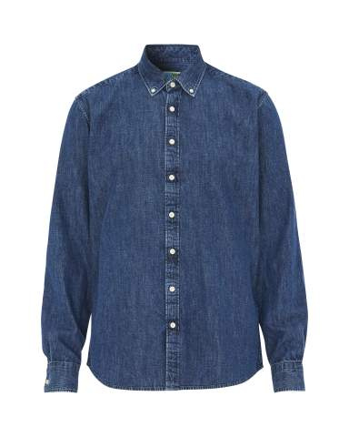 Dark Denim Slim Fit Man – Hemd, Marineblau - Cottover (1)