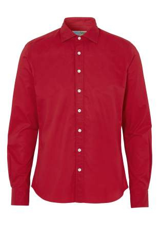 Twill Slim Fit Man – Hemd, Rot – Cottover (1)