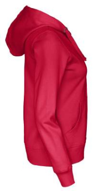 Hood Lady sweatshirt – Jacke mit durchgehendem Reißverschluss, Rot – Cottover (4)