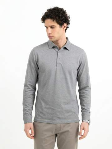 American Supreme L/S – Poloshirt, Graumeliert – James Harvest (1)