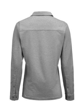 American Supreme L/S – Poloshirt (Damen), Graumeliert – James Harvest (3)