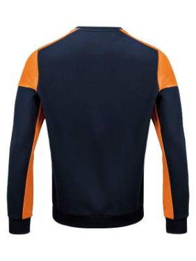 Prime Sweater – Sweatshirt mit Rundhalsausschnitt (Unisex), Marineblaublau/Neonorange - Printer PRIME (2)