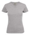 Heavy T-Shirt – V-Pullover (Damen), Graumeliert
