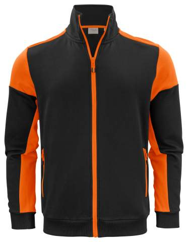 Prime Sweater – Jacke mit durchgehendem Reißverschluss (Herren), Schwarz/Orange – Printer PRIME (1)