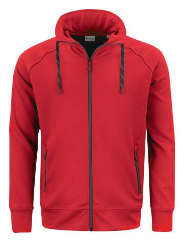 Jog RSX Sweater – Jacke mit durchgehendem Reißverschluss (Herren), Rot – Printer (1)