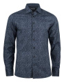IB37 Poplin Regular – Hemd, Marineblaublaues Blumenmuster