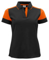 Prime – Poloshirt (Damen), Schwarz/Orange
