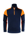 Prime Half Zip – Pullover (Unisex), Marineblaublau/Neonorange