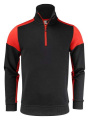 Prime Half Zip – Pullover (Unisex), Schwarz/Rot