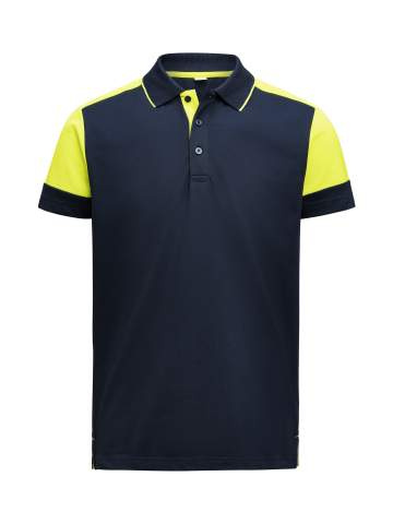 Prime – Poloshirt (Herren), Marineblaublau/Neongelb - Printer PRIME (1)