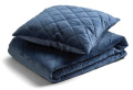 Tagesdecke und Kissenbezug, Marineblau