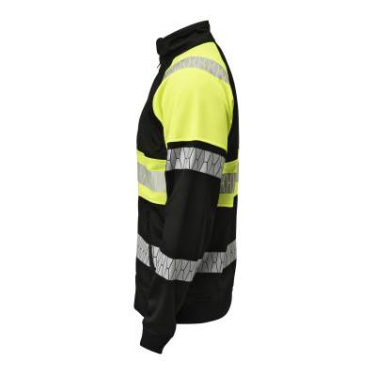 5225 Full-Zip Hi-Vis – Sweatshirt, Svart/Gul – Jobman (2)