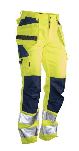 2377 Craftsman Hi-Vis – Hose, gelb/marineblau – Jobman (1)