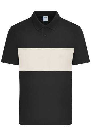 Polo colour-block UNISEX OCS Standard, black/sandstone – James & Nicholson (1)