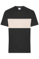 T-Shirt colour-block UNISEX OCS Standard, black/sandstone