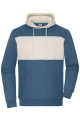 Sweat-Hoody colour-block UNISEX OCS Blended & RCS, dusty-blue/sandstone