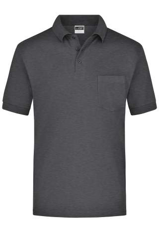 Polo-Piqué Pocket, anthracite-melange – James & Nicholson (1)