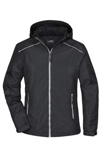 Ladies' Rain Jacket, black/silver – James & Nicholson (1)