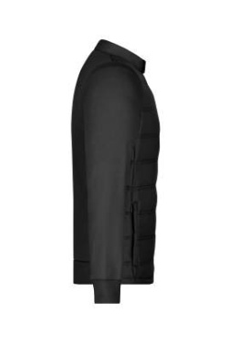 Men's Hybrid Sweat Jacket, black – James & Nicholson (3)