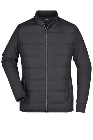 Ladies' Hybrid Sweat Jacket, black – James & Nicholson (1)