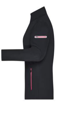Ladies' Sports Softshell Jacket, black/light-red – James & Nicholson (2)