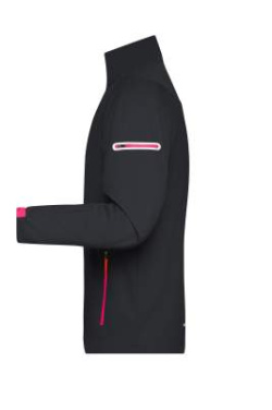 Men's Sports Softshell Jacket, black/light-red – James & Nicholson (2)