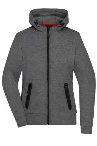 Ladies' Hooded Jacket, dark-melange – James & Nicholson (1)