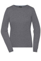 Ladies' Round-Neck Pullover, grey-heather
