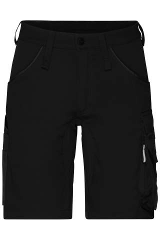 Workwear Stretch-Bermuda Slim Line GRS, black/black – James & Nicholson (1)