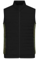 Men's Padded Hybrid Vest, black/olive-melange