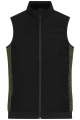 Ladies' Padded Hybrid Vest, black/olive-melange