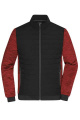 Men's Padded Hybrid Jacket, black/red-melange