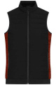 Ladies' Padded Hybrid Vest, black/red-melange