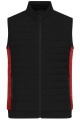 Men's Padded Hybrid Vest, black/red-melange