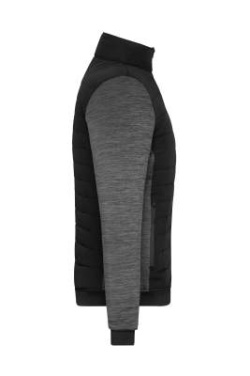 Ladies' Padded Hybrid Jacket, black/carbon-melange – James & Nicholson (3)