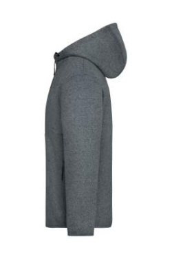 Workwear Knitted Fleece Jacket, metal-grey-melange/nature – James & Nicholson (2)