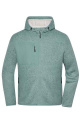 Workwear Knitted Fleece Jacket, foggy-green-melange/nature