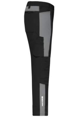 Workwear Pants (All-Season) 4-Way Stretch, black/metal-grey – James & Nicholson (3)