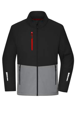 Workwear Softshell Jacket, black/metal-grey – James & Nicholson (1)