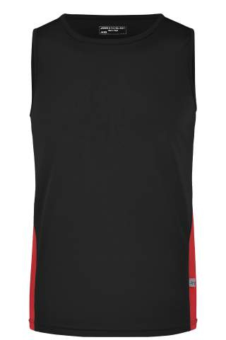 Men's Running Tank, black/red – James & Nicholson (1)