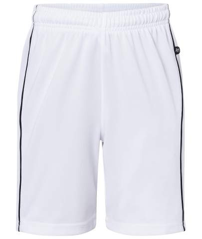 Basic Team Shorts Junior, white/black – James & Nicholson (1)