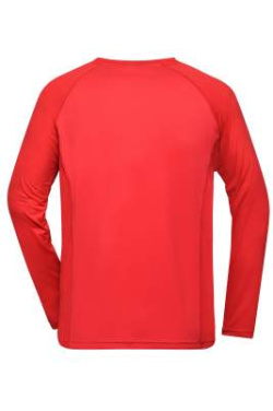 Men's Sports Shirt Long-Sleeved GRS, bright-red – James & Nicholson (4)