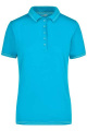 Ladies' Elastic Polo, aqua/white